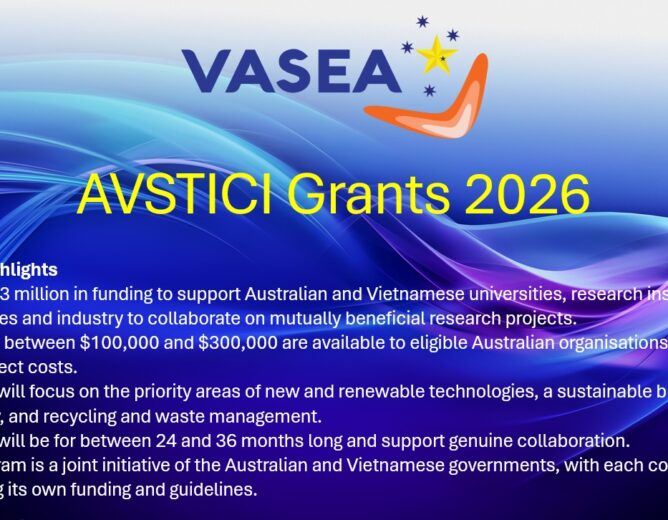 AUSTRALIA – VIETNAM SCIENCE, TECHNOLOGY AND INNOVATION COOPERATION INITIATIVE (AVSTICI) GRANTS 2026 NOW OPEN